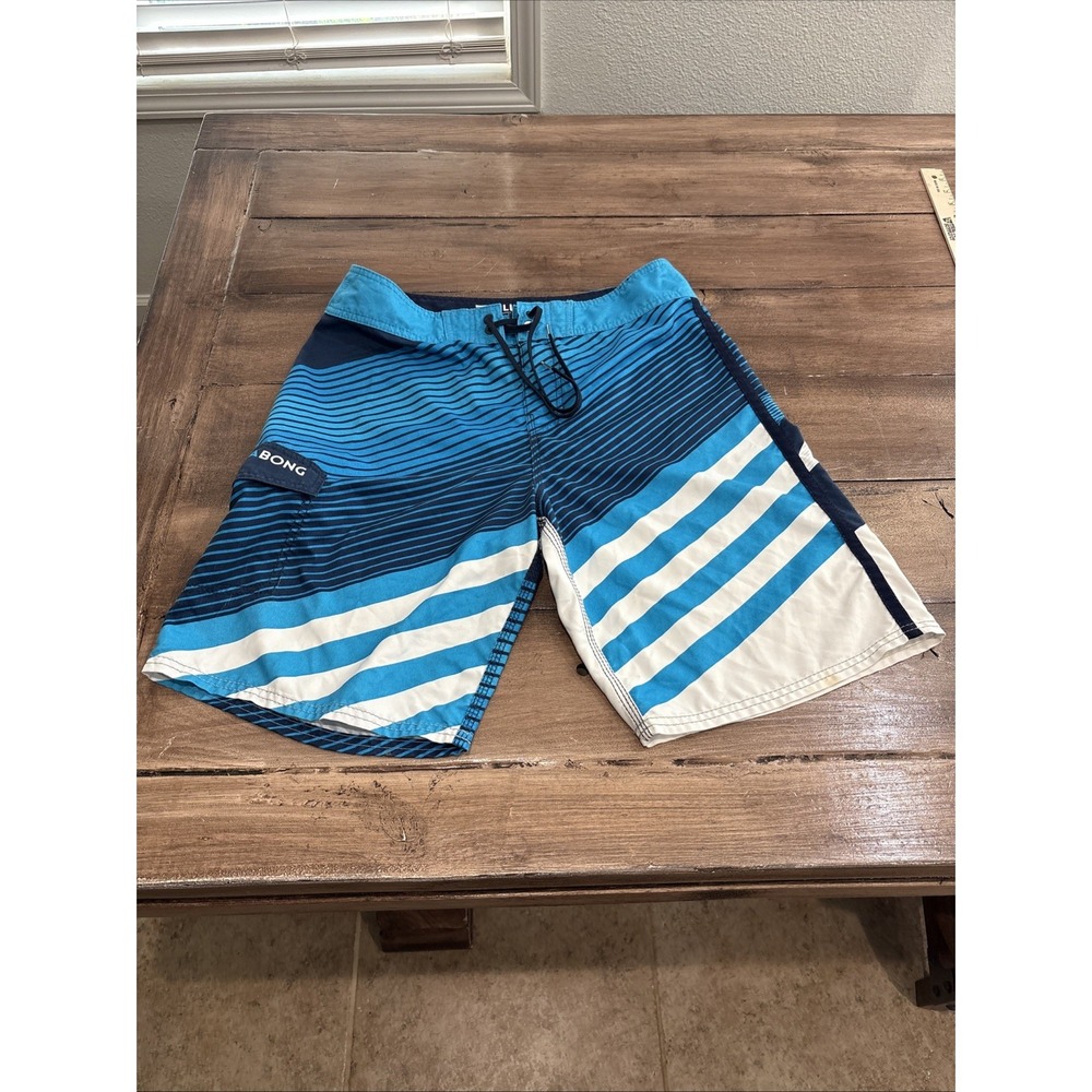 Billabong Men Blue Flat Front Outdoor Board Shorts Size 32